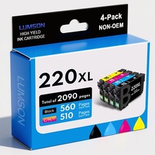 4PK 220XL T220XL Ink Cartridge For Epson XP-420 XP-424 XP-320 WF-2630 WF-2760