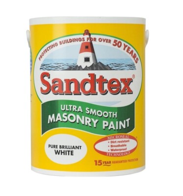 Sandtex Mauerwerksfarbe 2,5L ultra glatt Qualität wasserfest rein brillantweiß