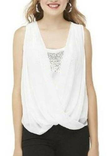 Damenbluse halbtransparent Jr Mädchen Bongo elfenbeinfarben Surplice Tanktop Shirt $ 42-Größe L