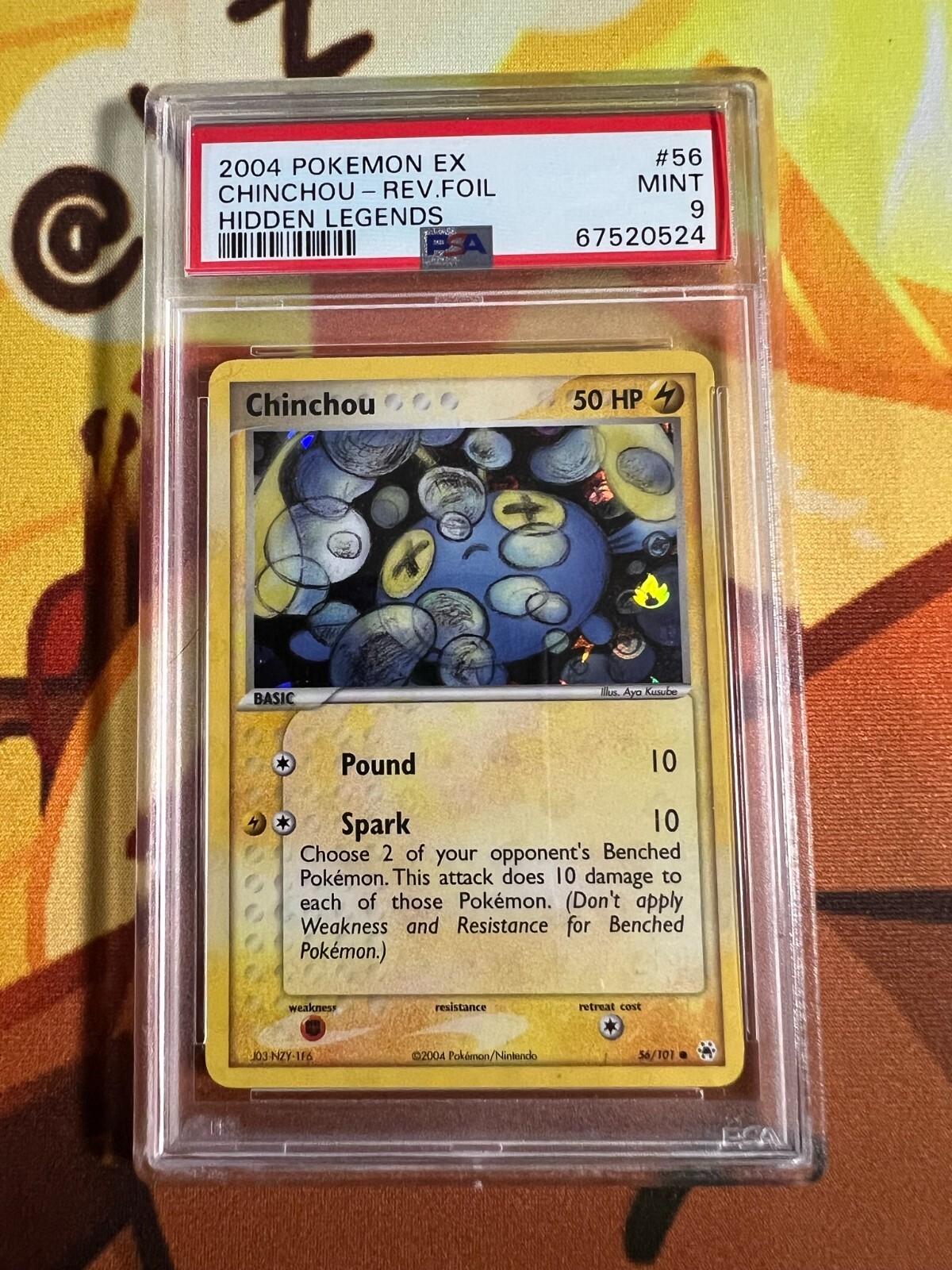 Pokemon TCG Ex Hidden Legends 2004 Chinchou reverse foil	#57	PSA	9