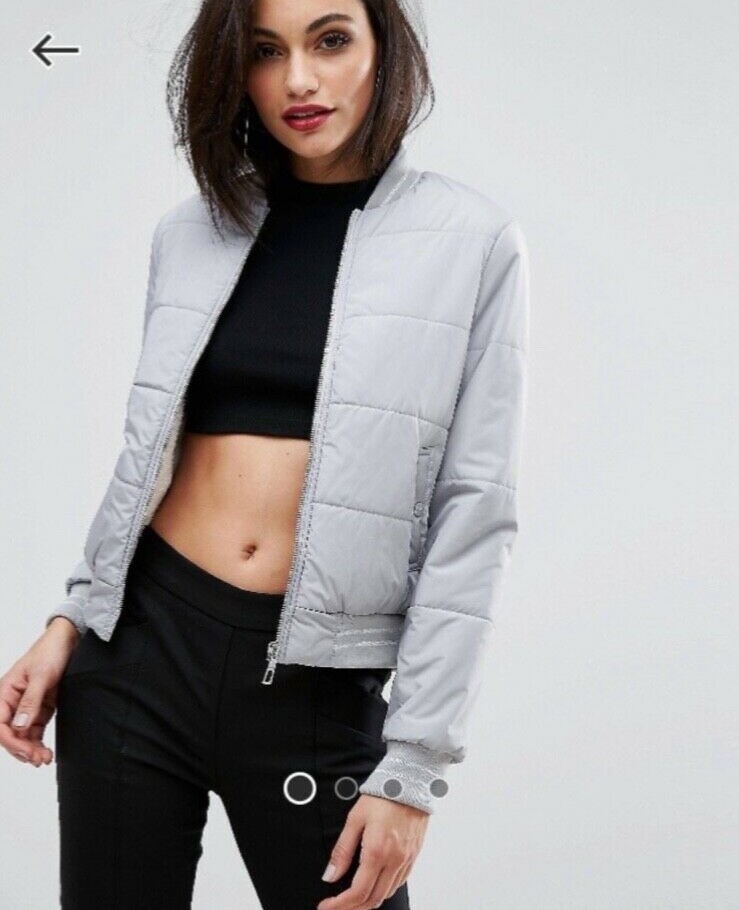 Padded Coat Lipsy Waterfall Jacket Lipsy Silver Grey Fur Lined