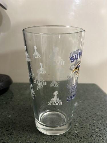 Baltimore Ravens Glass 2013 Super Bowl XLVII Champion NFL Football Ray Lewis Blk - Picture 3 of 5