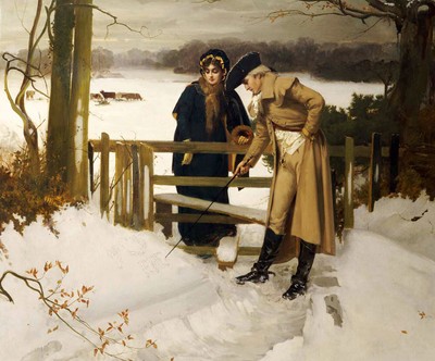 William Holyoake ''Lover's Vows'' british victorian Brown Artwork PAPER or CANVAS