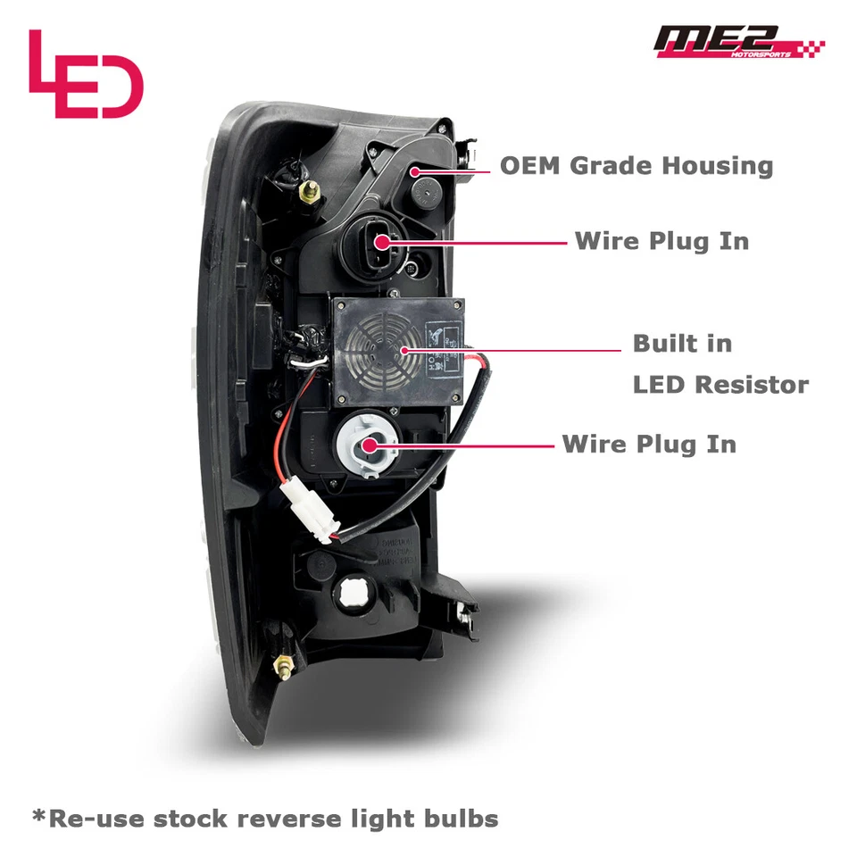 Par de luces traseras LED de humo para Toyota Tacoma 2016-2023 de luces de señal de freno trasero Foto 4 de 4