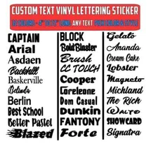 Custom Text Vinyl Lettering Sticker Decal Personalized -ANY TEXT - ANY NAME - [2