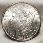 BU UNC 1881 S Morgan SILVER Dollar Us Coin Uncirculated San Francisco