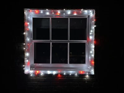 STANDARDLIGHTS Red-White Xmas Fairy String Lights. 50 LED Battery. Indoor/Outdoor. 6hr Timer.