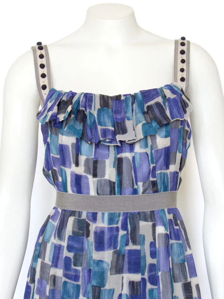 *¡LIQUIDACIÓN!* Vestido Lela Rose adornado 100 % seda sin mangas dobladillo burbuja talla 6 Foto 3 de 4