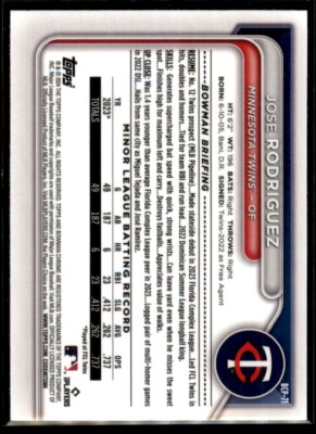 2024 Bowman Chrome MEGA BOX Refractor Jose Rodriguez Twins #BCP-71
