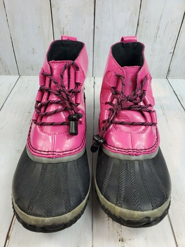 Sorel Out N About Duck Boots Women's 6.5 Girls 5 Black Pink Rubber NL2511-622 - Picture 6 of 12