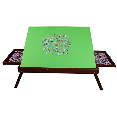 Fold-and-Go Puzzle Tables with Drawers 
