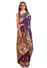 Kanjivaram Pure Soft Silk Saree For Women Pure Golden Zari With Blouse Piece