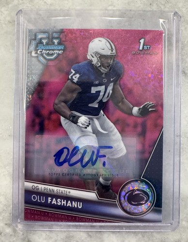 2023 Bowman U Chrome OLA FASHANU FUCHSIA MINI DIAMOND 1ST AUTO ROOKIE RC SP /150