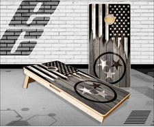 Tennessee Flag Black Cornhole Boards Bean Bag Toss Game