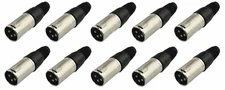 (10 PACK) PROCRAFT PC-TX004 3-Pin Male XLR Lo-Z Cable Mount Connector - NICKEL