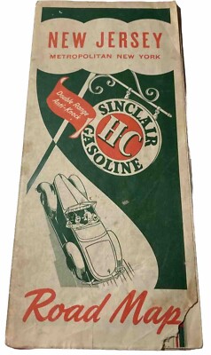 New Jersey Sinclair Gasoline  Brochure Map Metropolitan New York Vintage Dwr 2