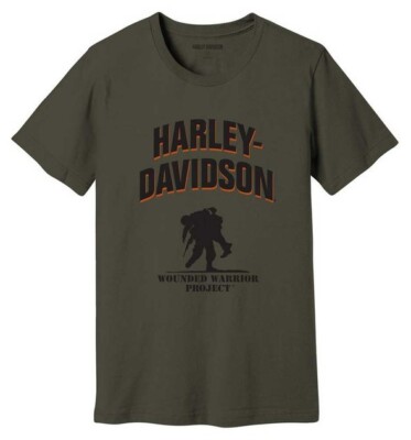 Tシャツ HARLEY-DAVIDSON® MENS WOUNDED WARRIOR T-SHIRT GREEN SMALL | eBay