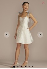 David’s Bridal Size 4  STYLE# SDWG1177 short jacquard a-line dress