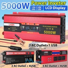 5000W 3000W LCD Display Car Power Inverter 12V DC to AC 110V for RV Solar System