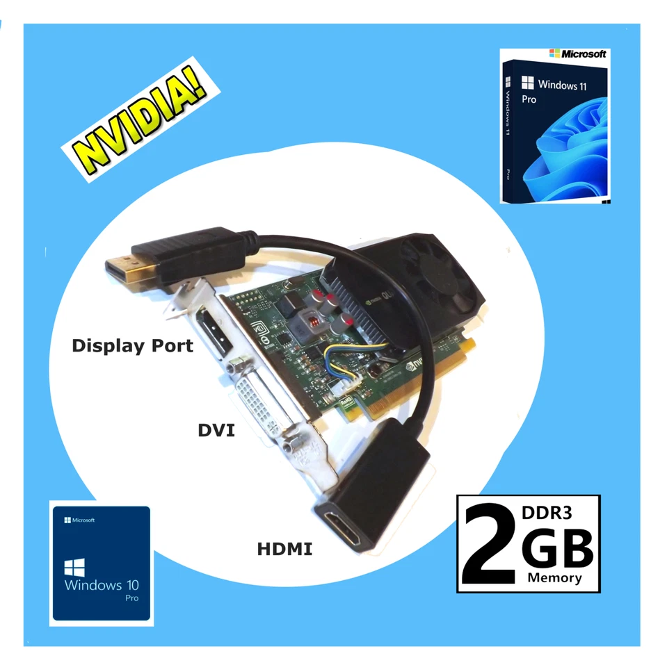 2GB✔️QUADRO K620✔️Windows 11 Video GAME Card✔️LOW PROFILE✔️HDMI DVI DP PCI-E 16x - Image 2 of 4