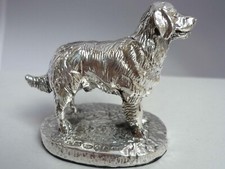 Sterling Silver Golden Retriever Dog Statue