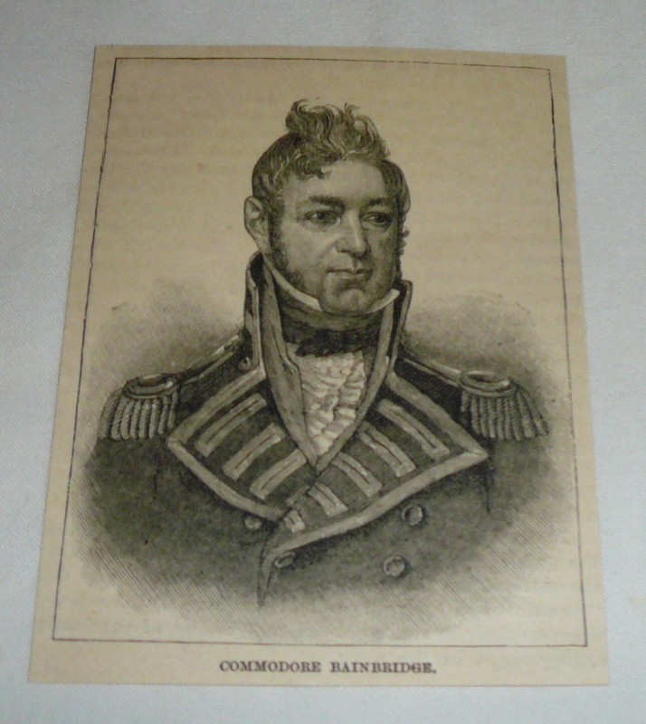 1884 magazine engraving ~ COMMODORE WILLIAM BAINBRIDGE ~ 3x4 inches