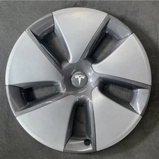 Single SILVER OEM Hub Cap for 2017-2024 TESLA MODEL3 1044271-00-A