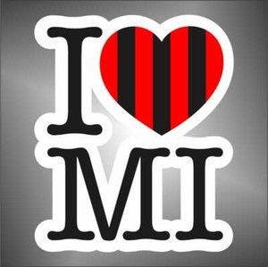 Autocollant Sticker Milan Cœur Ultras Serie A Ligue Des Champions