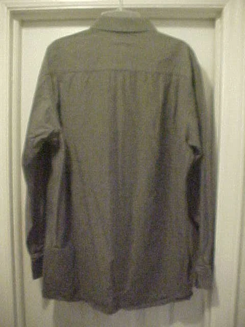 Camisa informal gris con botones manga larga algodón Marconi para hombre talla 16,5 (34/35) Foto 3 de 4