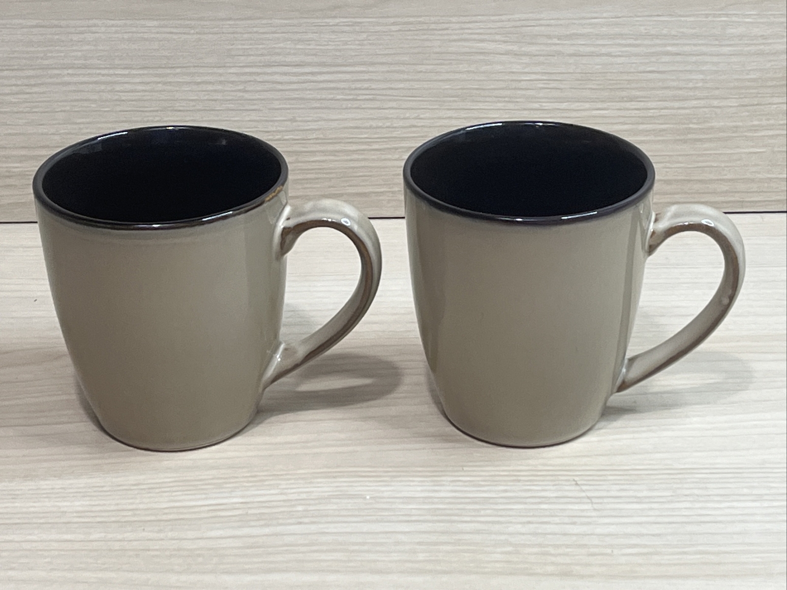 Pfaltzgraff Taos Coffee Mugs Stoneware Tan Brown Set of 2