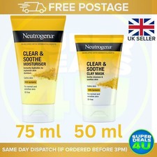 Neutrogena Clear & Soothe Moisturiser-75ml & Clear & Soothe Clay Mask-50ml