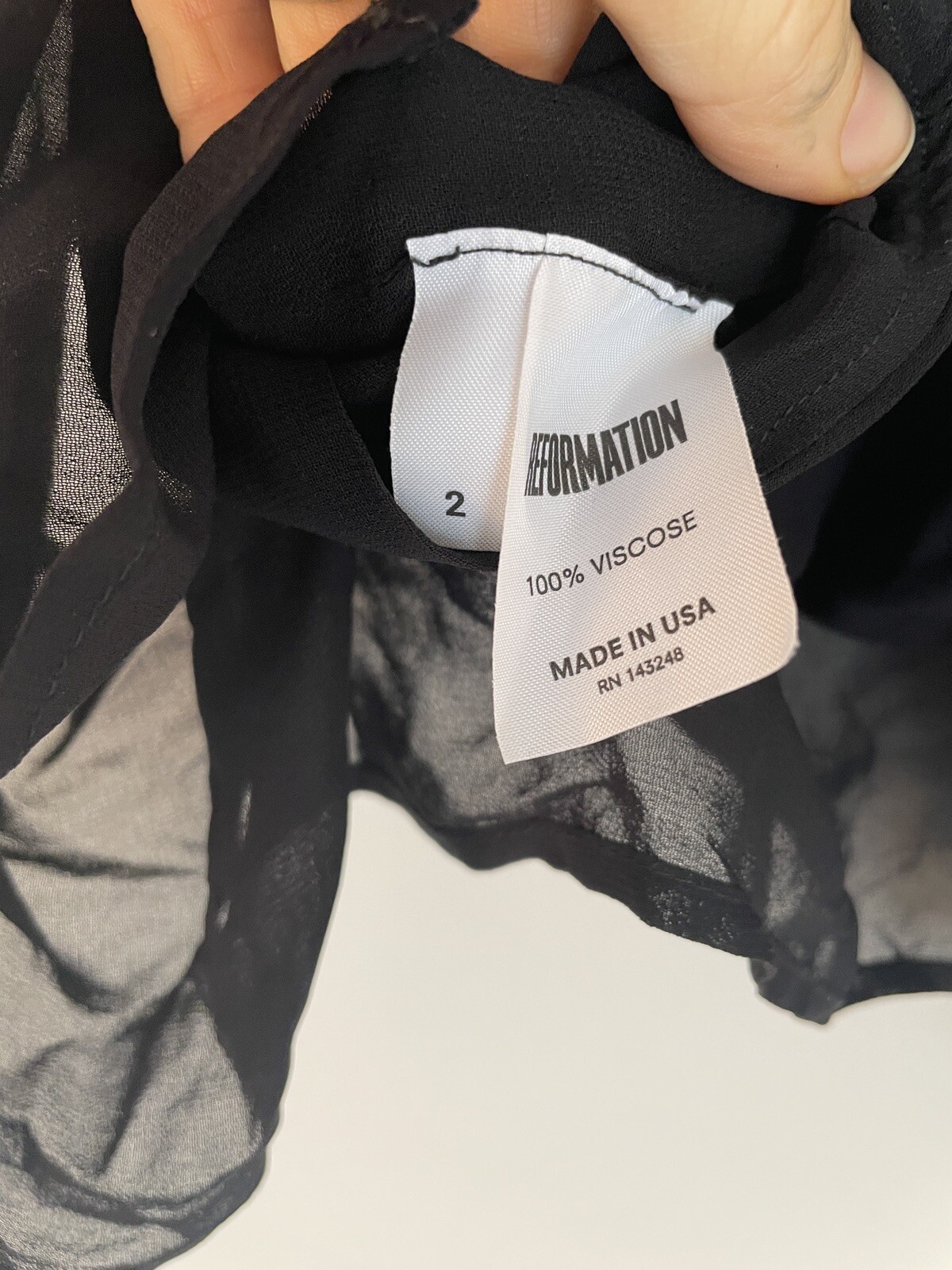 Reformation Black Crop Top Camisole Shirt double … - image 10