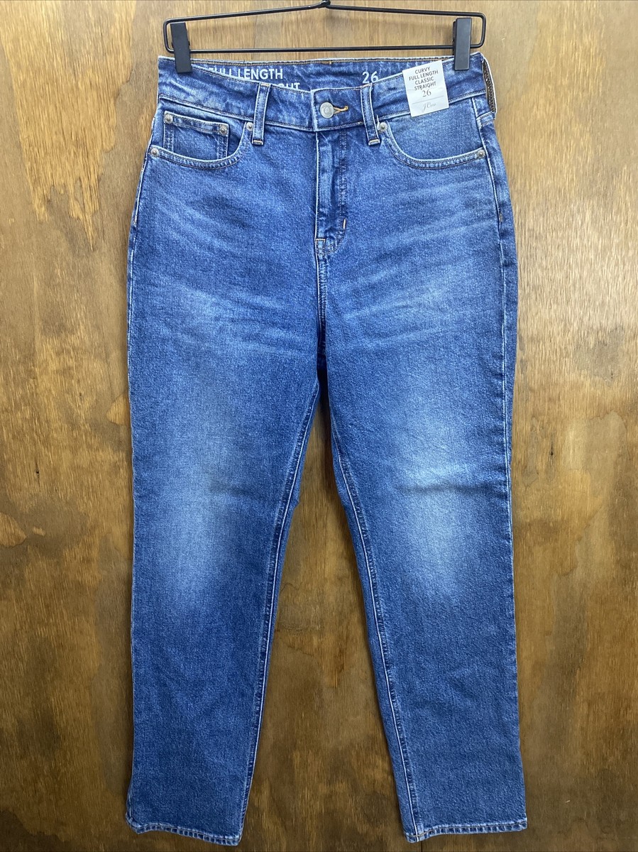 J CREW Jeans Womens 26 Curvy Full Length Classic Straight Denim