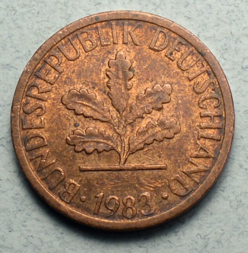 Germany 1Pf. 1 Phennig 1983-D KM# A101 Europe Coin - Picture 2 of 2