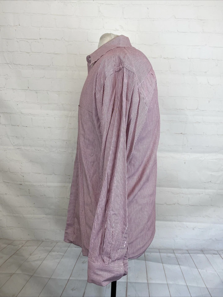 Givenchy мужской красный и белый в полоску хлопок платье рубашка 15,5 32/33 $159 - Изображение 4 из 4