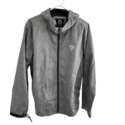 Lrg RC Windbreaker Jacket Grey Black J144004 Sleek Shiny