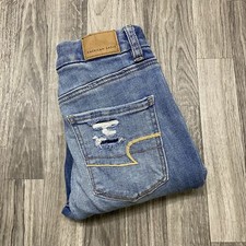 AMERICAN EAGLE Curvy Hi-Rise Jegging Blue Denim Jeans Women's Size 00 Short