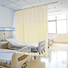 Room Divider Curtain Panel Privacy Screen Curtain Thermal Insulated W/ Mesh Top