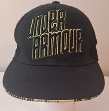 Under Armour Raised Embroidered Spell Out Black Baseball Hat Cap YOUTH Snapback