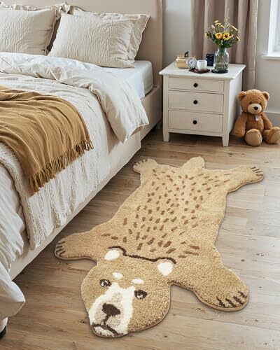 Cute Animal Bathroom Rugs, Plush Absorbent Bath Mats Standard Size Brown Bear - Picture 5 of 8