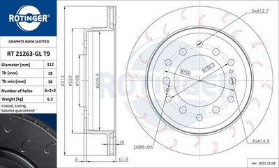 ROTINGER 2x Disco Freno 2799 MM Pieno Posteriore per Ford C-Max II DM2