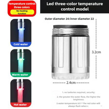 Creative Faucet Extender LED Temperature Sensor 3-Color Light-Up Faucet Kitchen