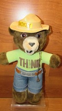 VIntage Dakin Smokey The Bear Think Fire Prevention Plush Bear with hat 1977