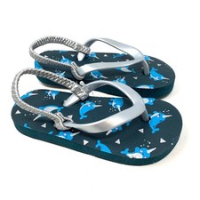 Cat Jack Toddler Boy's Sandals Blue Narwhal Toddler Size 5/6 M Water Beach NWT
