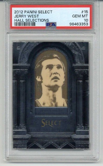 2012 PANINI SELECT HALL SELECTIONS #15 JERRY WEST CARD LAKERS PSA 10 LOW POP