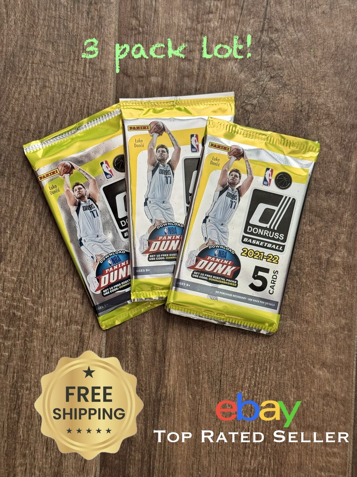 🔥 LOT OF 3: 2021-22 DONRUSS BASKETBALL LUKA DONĆIC 5 CARD PACKS SEALED!