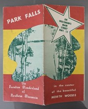 Park Falls Wisconsin Vacation Brochure and Map 1950s 1960s - Ships Free in US