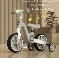 2-in-1 Children's Balance Bike Three Wheeled Multifunctional Pedals with Music