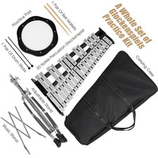 30 Notes Percussion Glockenspiel Bell Kit W/ Practice Pad Mallets Sticks Stand