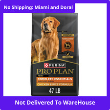 Genuine Purina Pro Plan Adult Complete Essentials Chicken & Rice Dog Food 47 lb 2.26 per pound